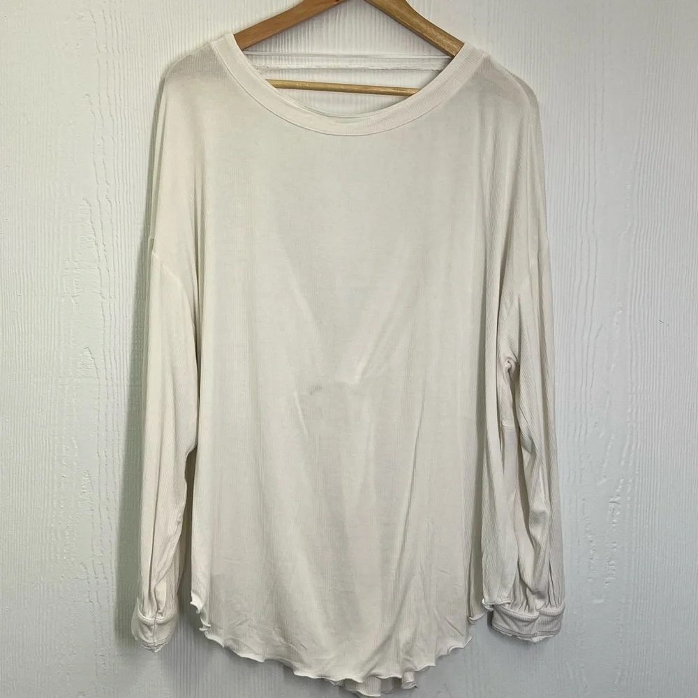 Free People - Shimmy Shake Ribbed Oversized Open Knot Back Blouse Size Small